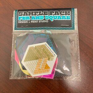 STICKERS - NEW fer-n-square SAMPLE PACK geometric shapes STICKERS, RANDOM 6-10